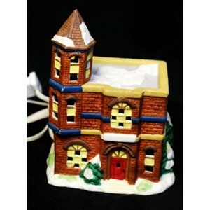 Vtg 1995 Noma Dickensville Christmas Village Porcelain Lighted Brick House Turet
